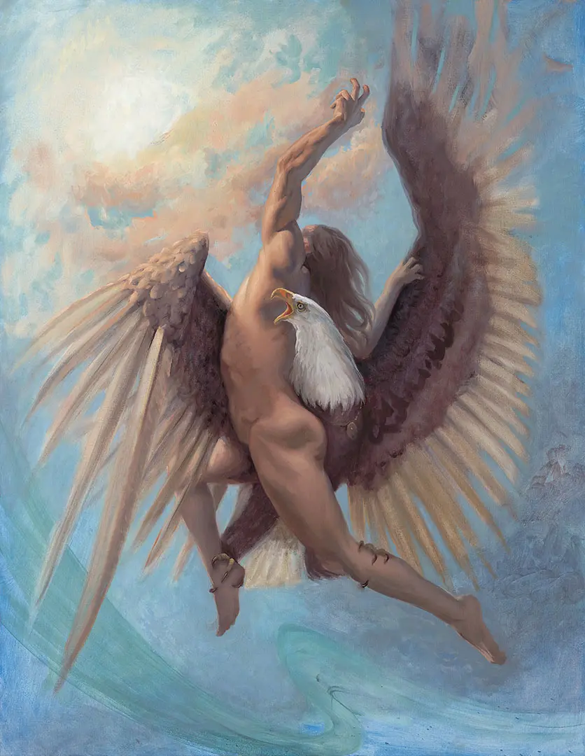 Zeus and Ganymedes painting